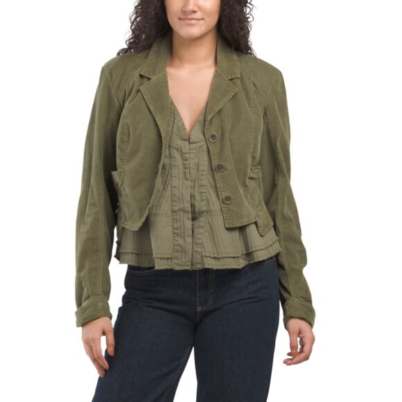FREE PEOPLE Olive Orly Corduroy Heritage Jacket